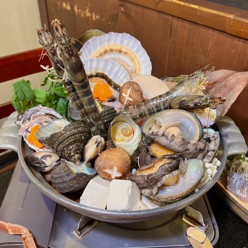 【魚販製作的多卡森海鮮燉鍋套餐】無限暢飲6000日元加1580日元
