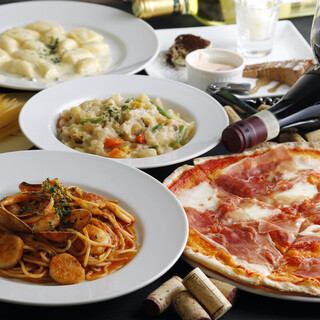 ◆Standard course◆ Classic oven-baked pizza and pasta ☆ 120 minutes of all-you-can-drink included ☆ [7 dishes total 5,500 yen]