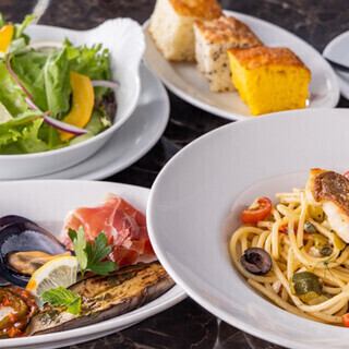 ◆平日◆【贅沢ランチ】≪ターナコース≫自家製ミルクフォカッチャ食べ放題付き！全7品