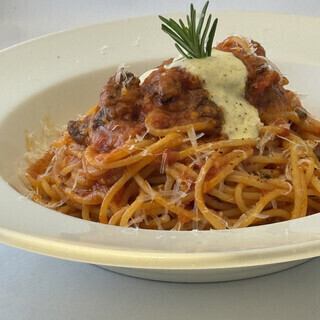 ◆土日祝◆【おすすめランチ】≪パスタコース≫自家製ミルクフォカッチャ食べ放題付き！全5品