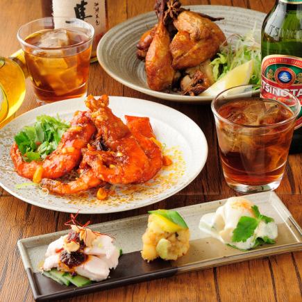 【飲み放題付】杏月(あづき)ディナーコース 麻婆豆腐、焼鶏など 全11品 5,000円(税込) <要予約>
