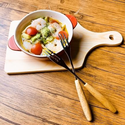 【お手軽コース】伊ノ祐アヒージョ、選べる鍋もついた計7品+2H飲み放題付5500→5000円(税込)