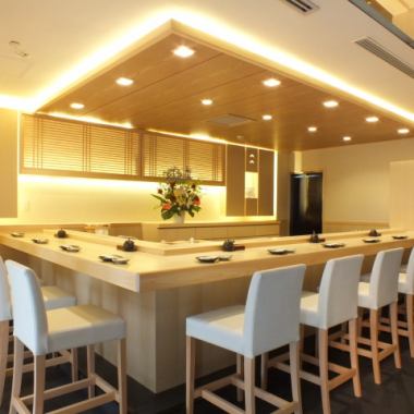 【Counter seat】 I prefer Tsuki, the taste of the sushi restaurant !! A stylish space where I thought about the conversation with the customer first! Please enjoy sushi and pleasant conversation held in front of you.
