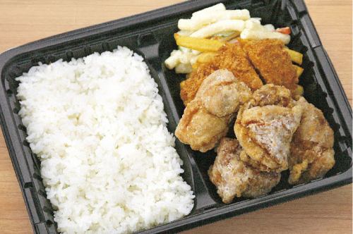 Fried chicken fillet cutlet bento