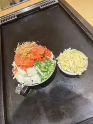 Half Oyster Monja / Half Mentaiko Mochi Cheese Monja
