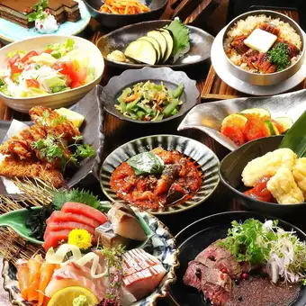 2時間飲み放題.釜飯付き【歓送迎会や飲み会】 生ビール付き変更可能♪宴~UTAGE~、爽夏コース