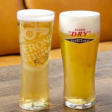 2種類の生ビールや多彩なワインなど豊富にご用意◎