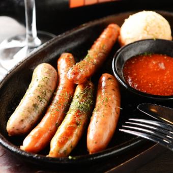Assorted grilled sausages