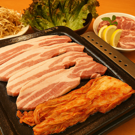 【飲み放題付】福豚屋サムギョプサルコース◆サムギョプサルやビビンパ等本格的な韓国料理全10品