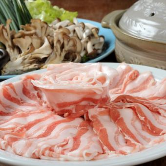 【歓送迎会】豚のしゃぶしゃぶコース◎桜海老のかき揚げ等全8品【料理のみ 4000円】