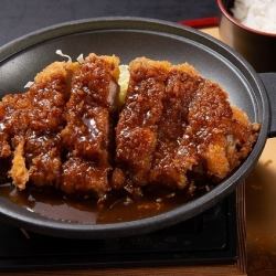 Iron plate miso cutlet set meal