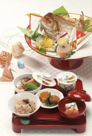 [Reservation required by the day before] ◆ First meal set (with salt-grilled sea bream and red rice) ◆ 4,000 yen (tax included)