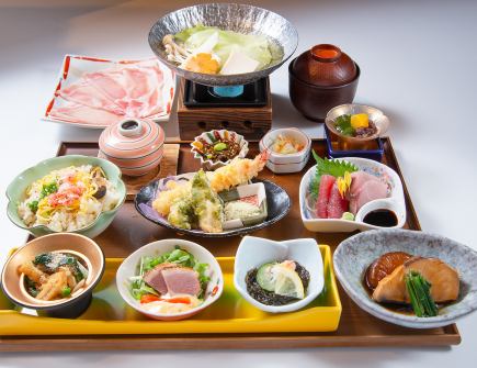 [Available on the day!] Goryo Gozen meal - with Japanese Black Beef Shabu-shabu - 3,450 yen (tax included)