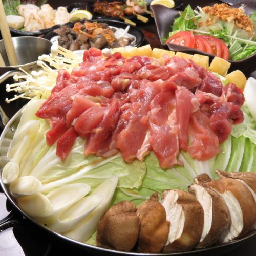 ≪2H all-you-can-drink≫ You can eat 3 carefully selected skewers and chicken hot pot ♪ All 6 dishes Manfuku course day ◇ All 6 dishes 3980 yen