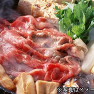 肉屋の大将厳選！国産牛　すき焼き鍋コース　〆のうどん付き(一人前)