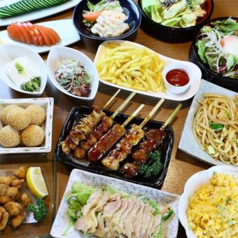 【Our No.1 Popular Item ◆ Authentic charcoal grilling for a fragrant taste♪】2-hour all-you-can-eat and drink yakitori (skewered fresh daily) 《3,400 yen》