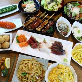 【プレミアムコース】漁港直送の鮮魚刺身＆炭火焼鳥『贅沢2時間食べ飲み放題コース』《3,900円》