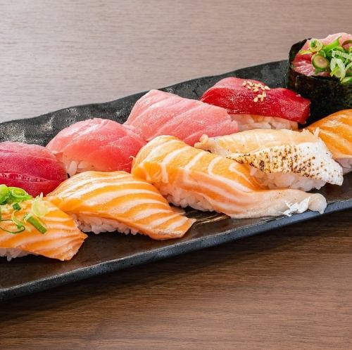 【特選】生本鮪&サーモンづくし 10貫