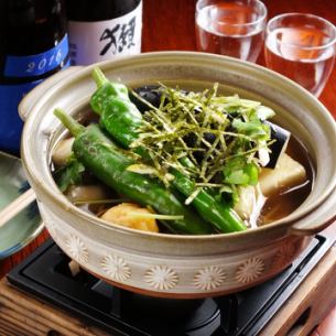 朴の木豆腐　きの子餡かけ