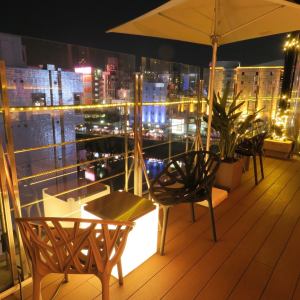 [5th floor] Excellent location! The roof terrace offers a panoramic night view that can only be experienced here.Perfect protection against the cold! Fully equipped with heaters, electric blankets, etc., you can enjoy the night view without feeling the cold ★