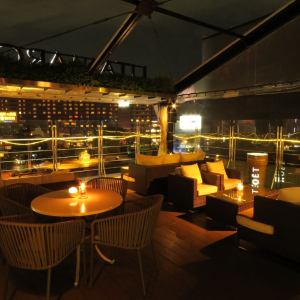 [5th floor] Excellent location! The roof terrace offers a panoramic night view that can only be experienced here.Perfect protection against the cold! Fully equipped with heaters, electric blankets, etc., you can enjoy the night view without feeling the cold ★