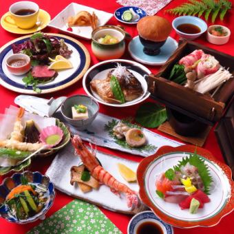 【怀石料理】全席下陷式被炉<满足的怀石料理>11道菜品套餐4,180日元（仅限食物）