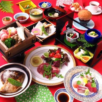 [懷石料理]供娛樂等晚餐使用的豪華懷石料理共13道菜品5,280日圓（僅限食物）