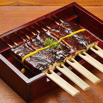 Ginkgo's "Dengaku" is made from tofu and uses secret miso sauce.