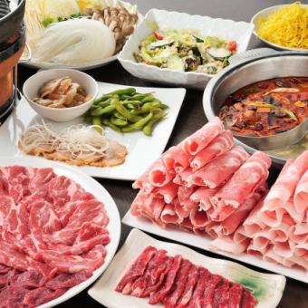 ◆VIP course (Genghis Khan/Hotpot) 120 minutes all-you-can-drink, 14 dishes total