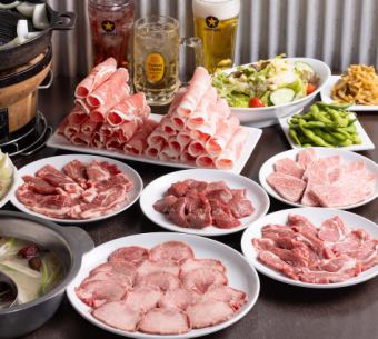 焼肉・ジンギスカン&火鍋両方が楽しめる♪プレミアムコース(全16品)飲み放題付