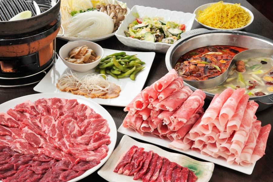 [You can taste both Genghis Khan and hot pot!] VIP course