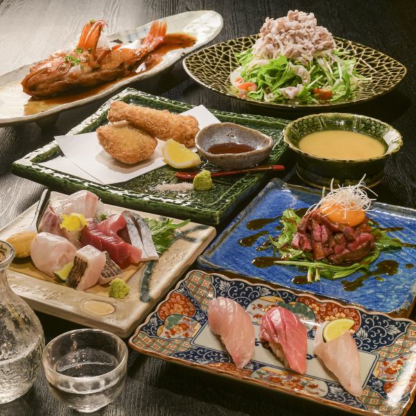 [◆◇~Banquet course where you can fully enjoy our proud fresh seafood~◇◆] You can add all-you-can-drink for an additional 2,500 yen only to the course.