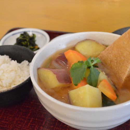 Ingredients-packed miso soup lunch