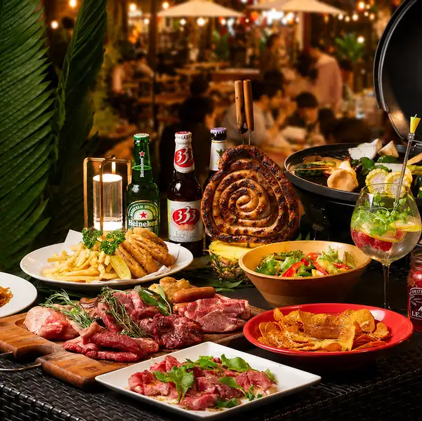 【手ぶらBBQ】3時間飲み放題付き♪肉メインのお手軽ビアガーデン全10品【3590円】