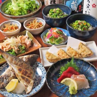 【120분 음료제제 포함】센다이 고구마 조림과 제철 생선회, 금화 사바 등 가을을 느끼는 전 8품 연회 코스 5500→5000엔