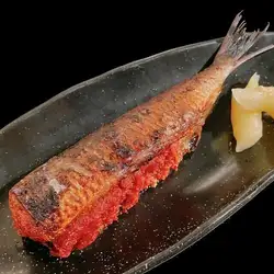 Hakata specialty: Sardines with mentaiko (spicy cod roe)