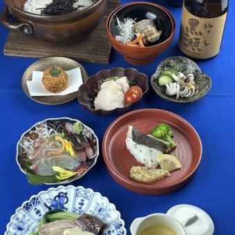 8月KAMANOコース【名物窯焼き・小皿料理・土鍋御飯・魚料理など】KAMANOの魅了たっぷりコース