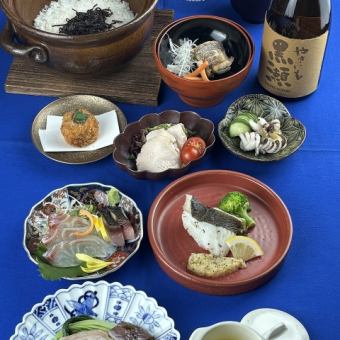 8月KAMANOコース【名物窯焼き・小皿料理・土鍋御飯・魚料理など】KAMANOの魅了たっぷりコース