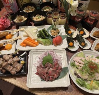 [Haburi course] 120 minutes of all-you-can-drink included, 9 dishes total, 6,000 yen