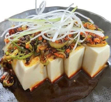 Delicious spicy and crunchy cold tofu