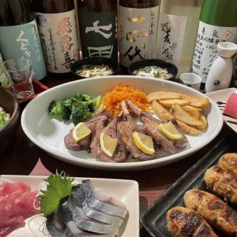 【人気ＮＯ．１】ラムチョップコース♪刺身２種・つくね串含む全7品★飲み放題120分付き！