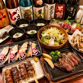 [Asahikawa Specialty] Shinko-yaki Course ♪ 8 dishes including grilled fish and 3 kinds of sashimi ★ 120 minutes of all-you-can-drink included!