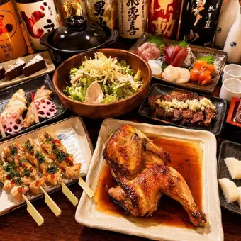 [Special Occasion] Furano Wagyu Sukiyaki Course ♪ 9 dishes in total, including grilled young chicken and 5 kinds of sashimi ★ 120 minutes of all-you-can-drink included!