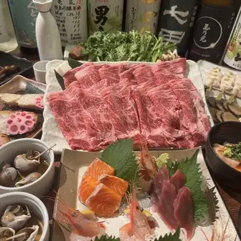 【特別宴】富良野和牛壽喜燒&新光燒（共9道菜）+ 120分鐘暢飲：7,000日元