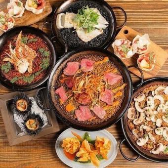 【貸切プラン】生ビール含む2H飲み放題付き！本格スパニッシュブッフェコース◆6,600円