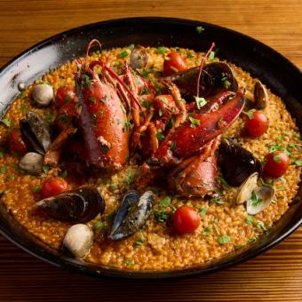 全7品贅沢コース！3時間飲み放題付　豪快オマール海老の豪華パエリアコース◆8,800円