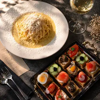 【平日】6種ブルスケッタ×パスタ×パン食べ放題ランチ（紅茶/コーヒー飲み放題付き） 2300yen