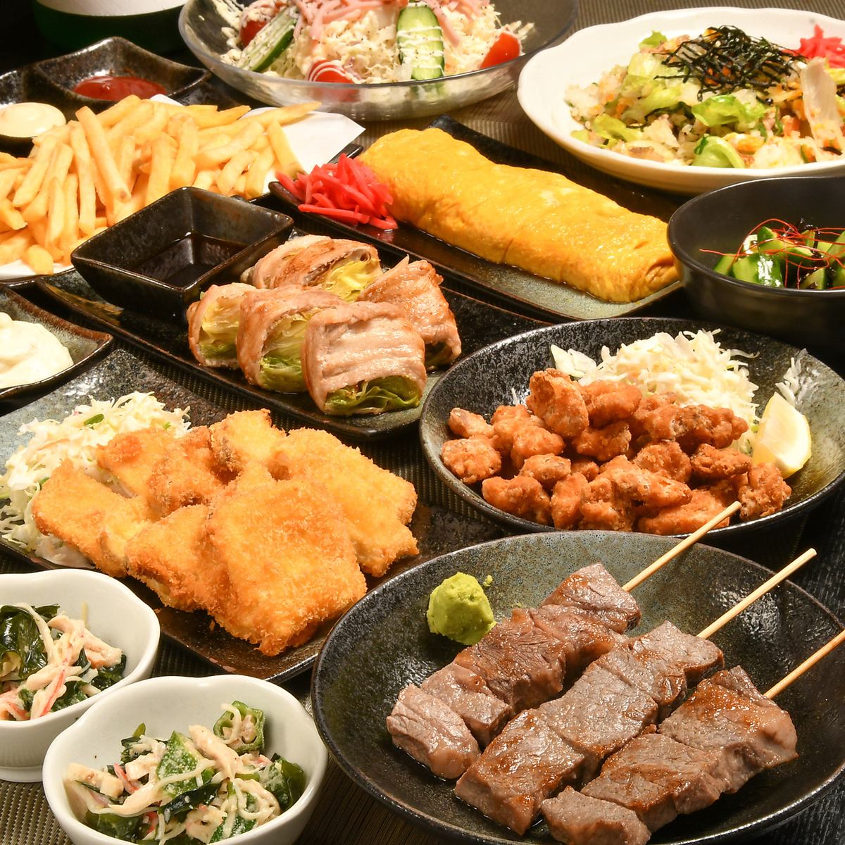當然3000日元〜您可以在這裡享用我們10道菜的任您暢飲