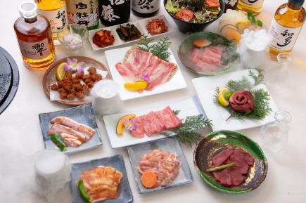 『2時間飲み放題付』全15品、黒毛和牛3種、牛ハラミなど!6000円(税込)
