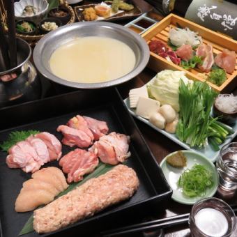 【2小時無限暢飲】「25種以上的日本酒無限暢飲」使用淡路雞的「博多水瀧石料理」共7道菜品